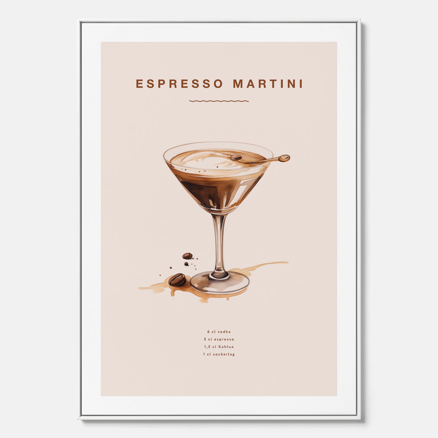 Canvastavla med Espresso Martini drink poster, drinkposter, drinktavla