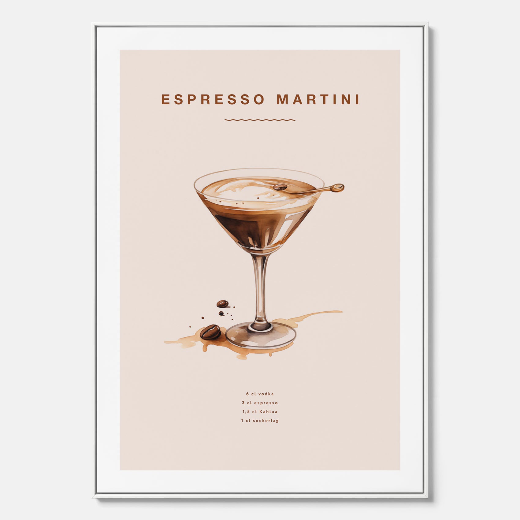 Canvastavla med Espresso Martini drink poster, drinkposter, drinktavla