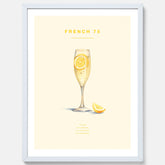 Tavla med French 75 drinkposter, cocktail poster