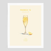 French 75 drinkposter, cocktail poster