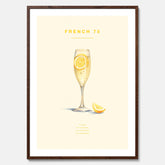 Tavla med French 75 drinkposter, cocktail poster