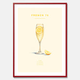 Tavla med French 75 drinkposter, cocktail poster