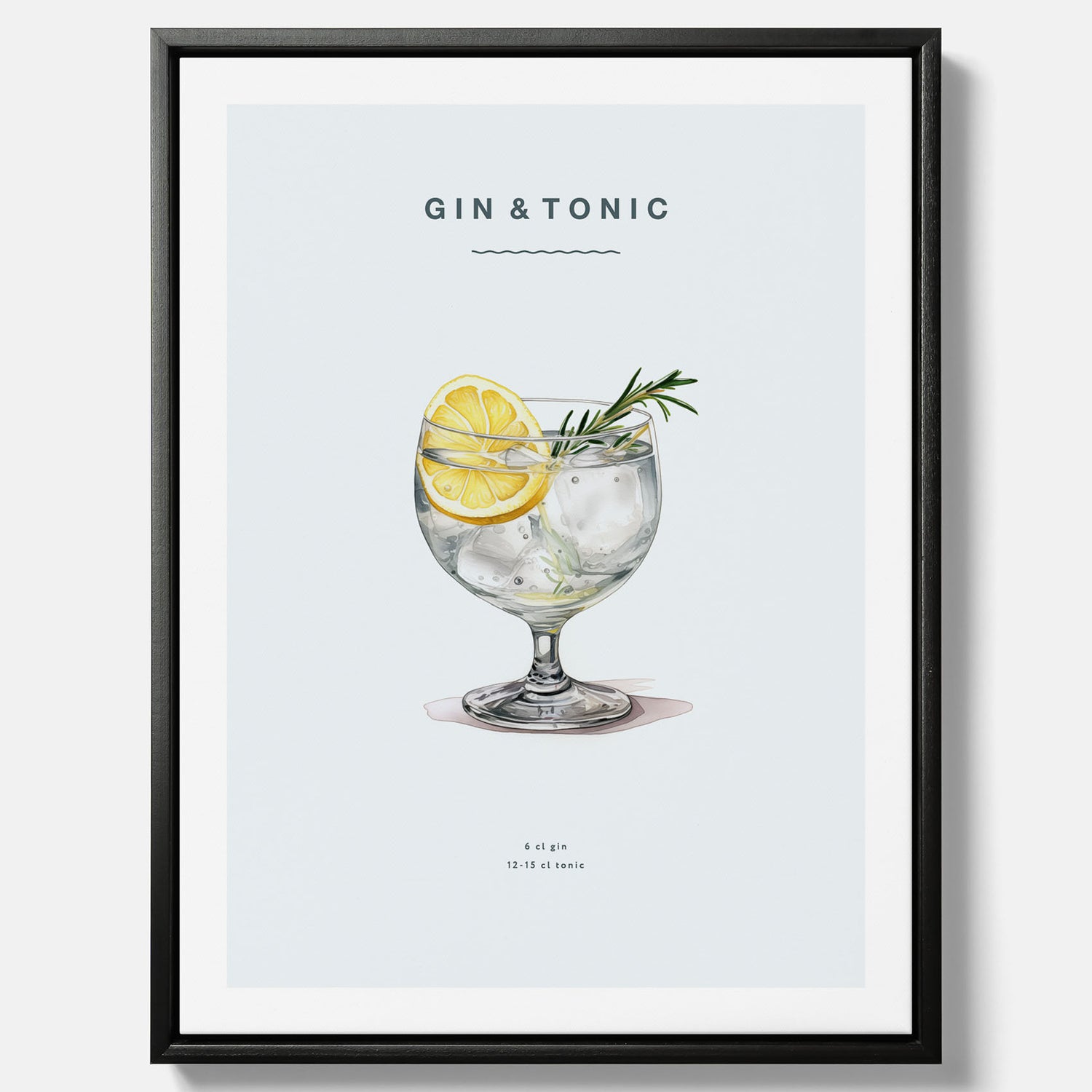 Tavla med en Gin och Tonic drink canvas