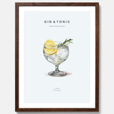 Tavla med en Gin och Tonic drink poster.
