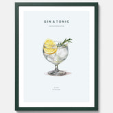 Tavla med en Gin och Tonic drink poster.