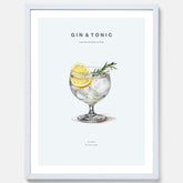 Tavla med en Gin och Tonic drink poster.
