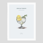 Tavla med en Gin och Tonic drink poster.