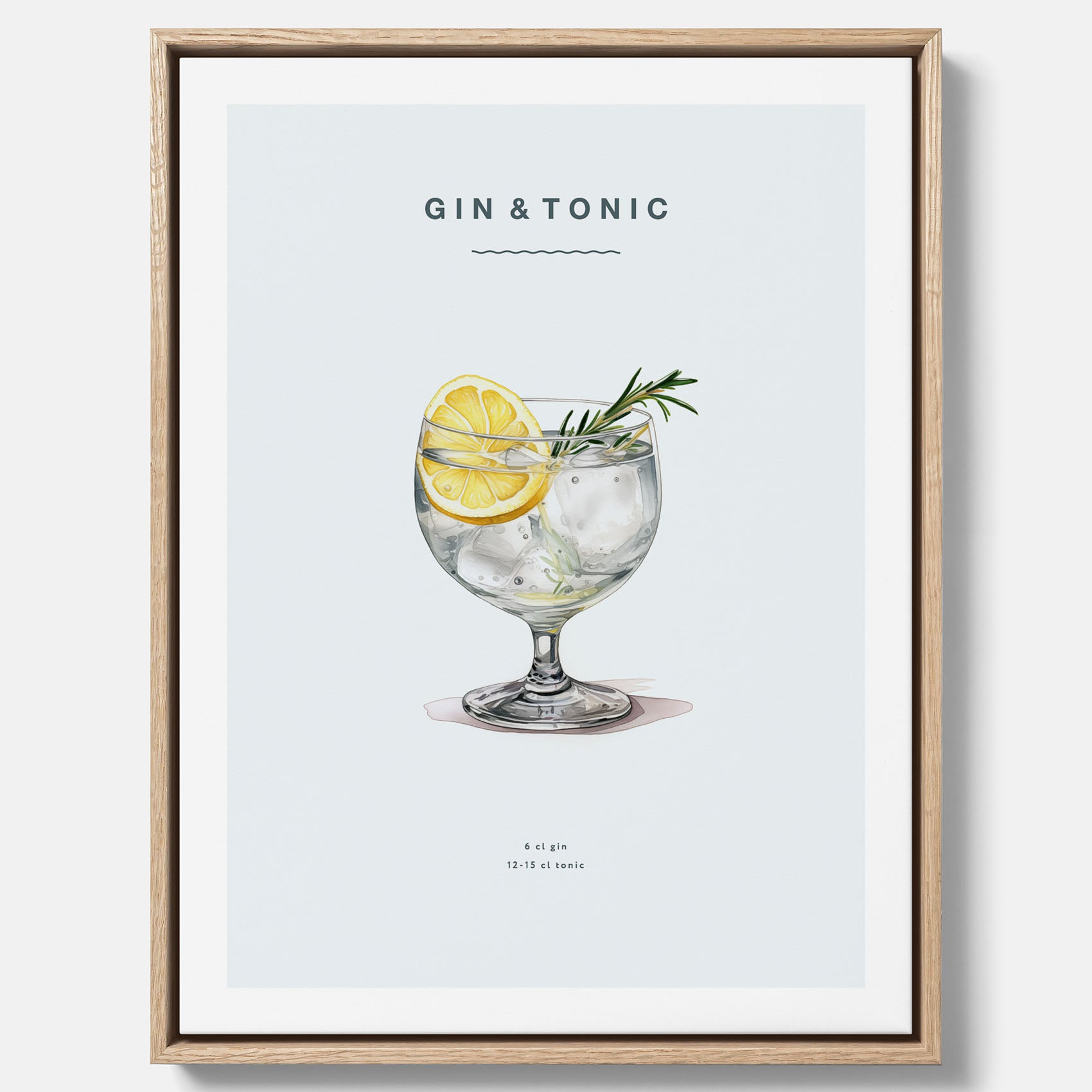 Tavla med en Gin och Tonic drink canvas