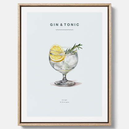 Tavla med en Gin och Tonic drink canvas
