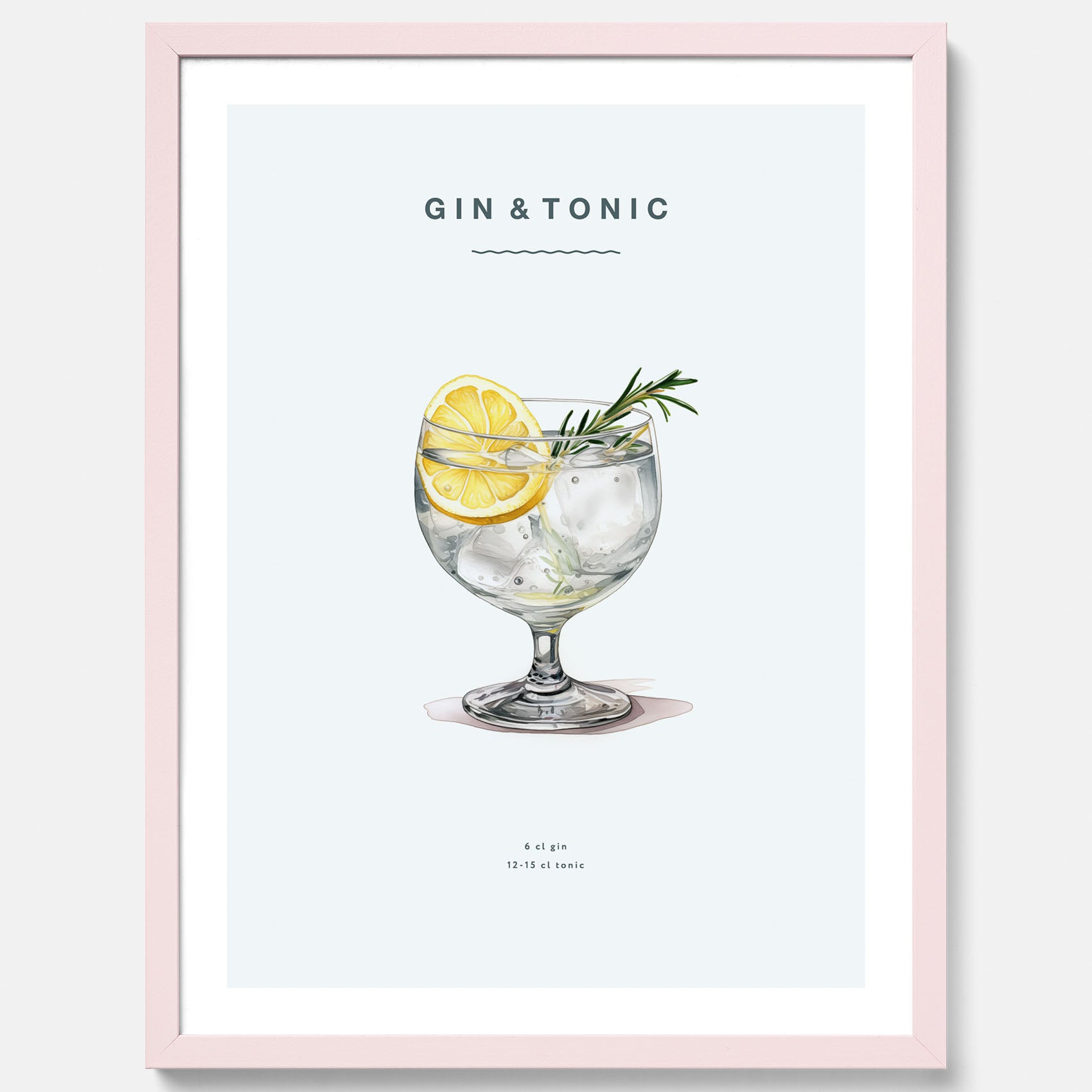 Tavla med en Gin och Tonic drink poster.