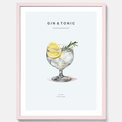 Tavla med en Gin och Tonic drink poster.