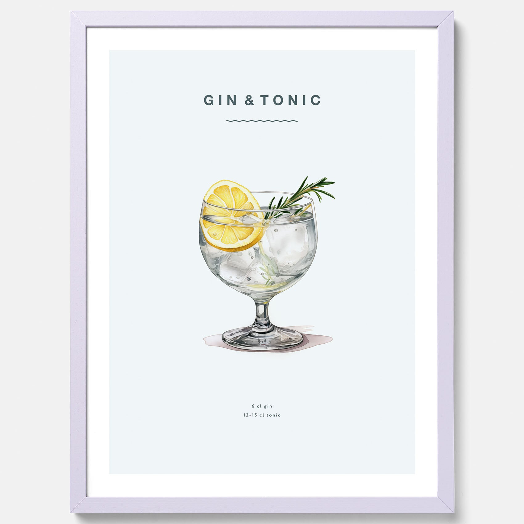 Tavla med en Gin och Tonic drink poster.