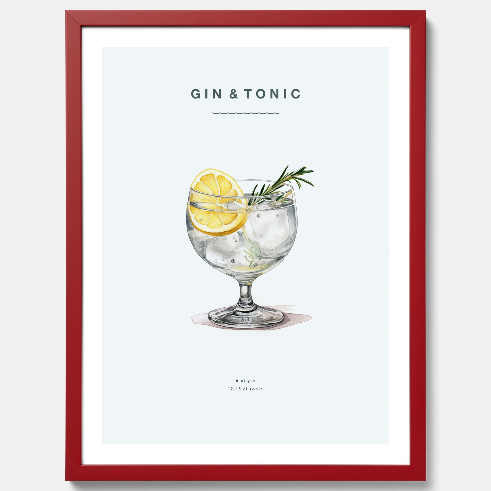 Tavla med en Gin och Tonic drink poster.