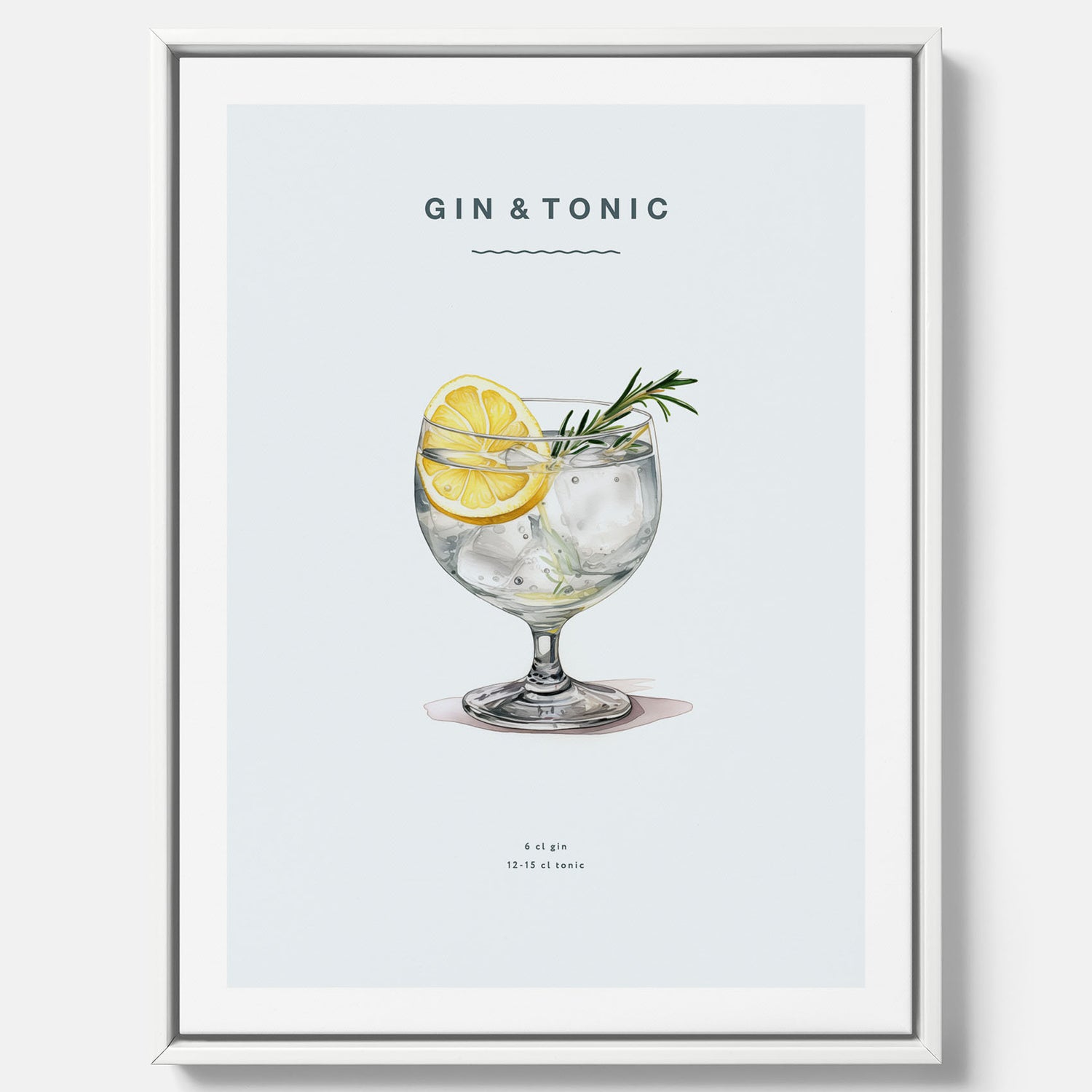 Tavla med en Gin och Tonic drink canvas