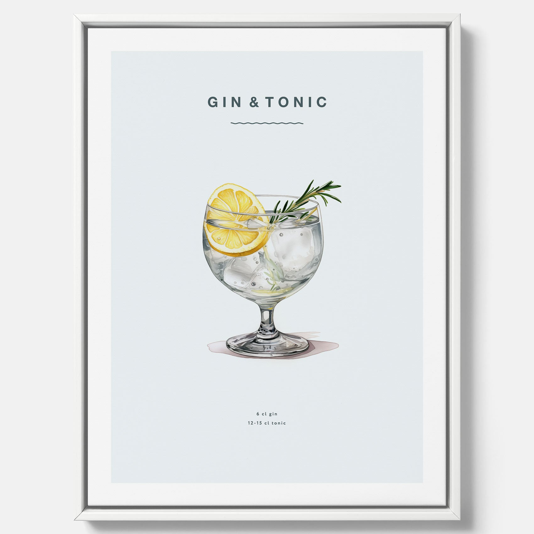 Tavla med en Gin och Tonic drink canvas