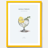 Tavla med en Gin och Tonic drink poster.