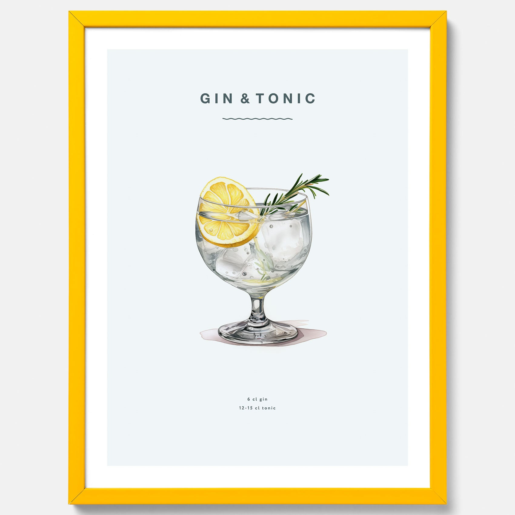 Tavla med en Gin och Tonic drink poster.