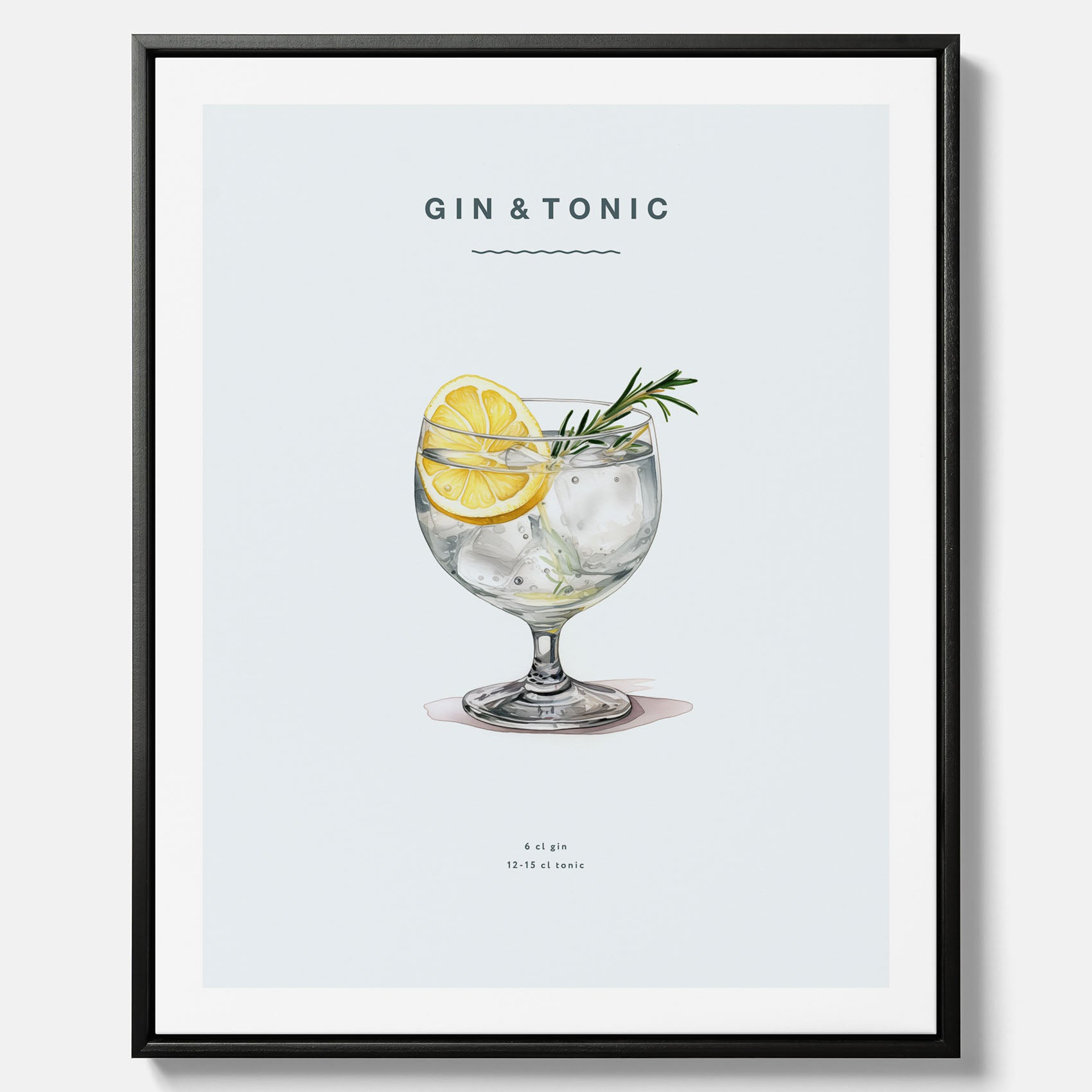 Tavla med en Gin och Tonic drink canvas