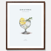 Tavla med en Gin och Tonic drink poster.