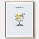 Tavla med en Gin och Tonic drink canvas