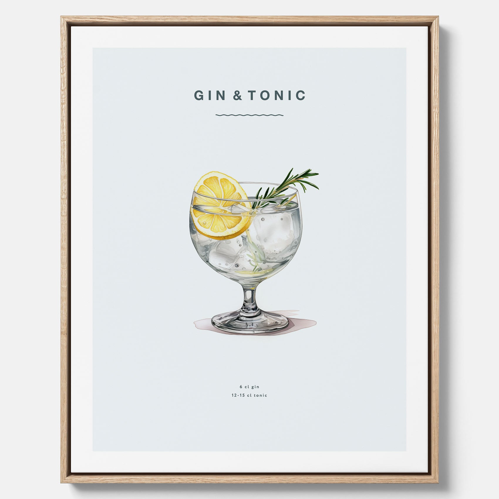 Tavla med en Gin och Tonic drink canvas