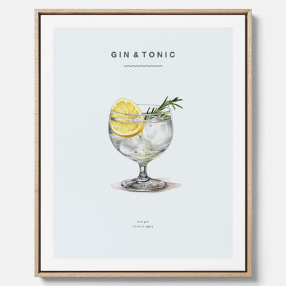 Tavla med en Gin och Tonic drink canvas