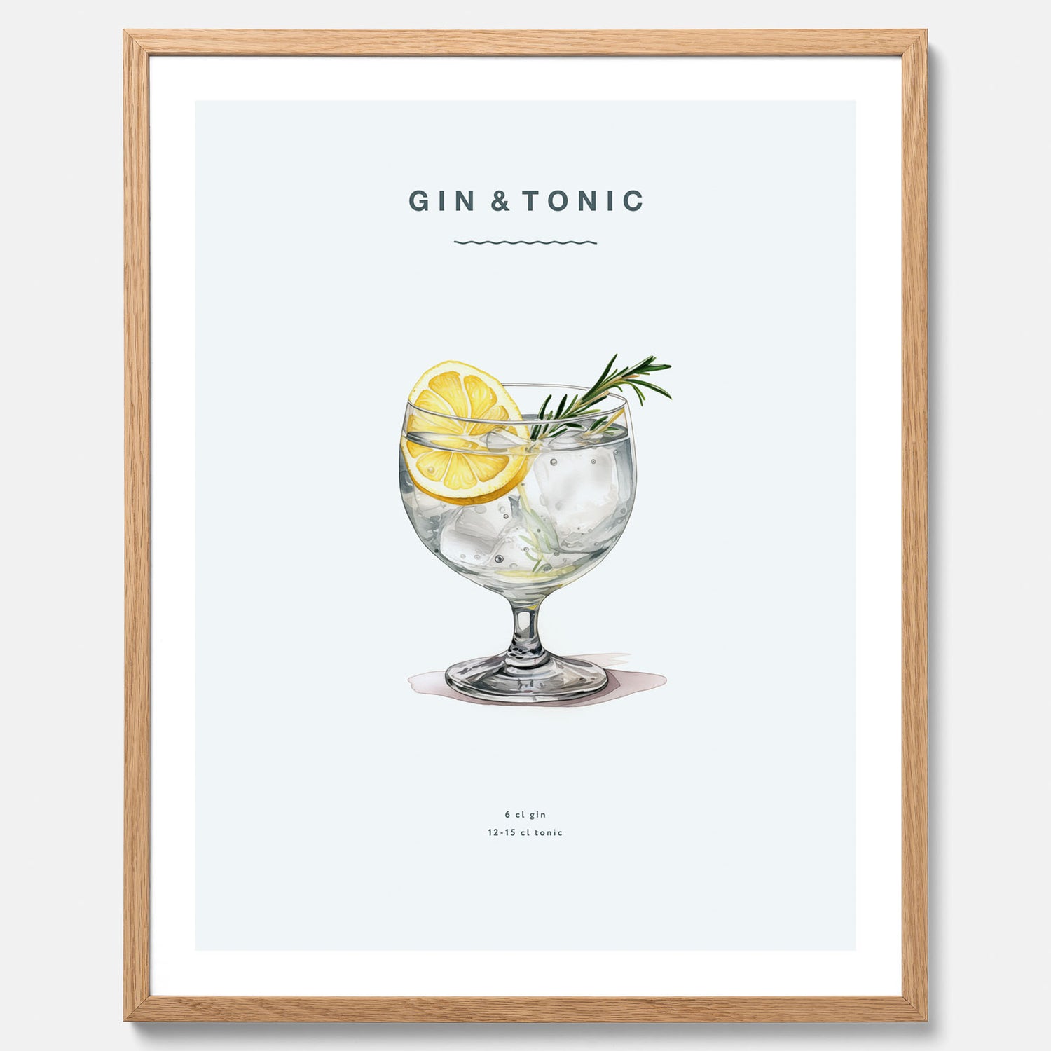 Tavla med en Gin och Tonic drink poster.