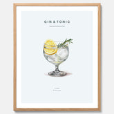 Tavla med en Gin och Tonic drink poster.