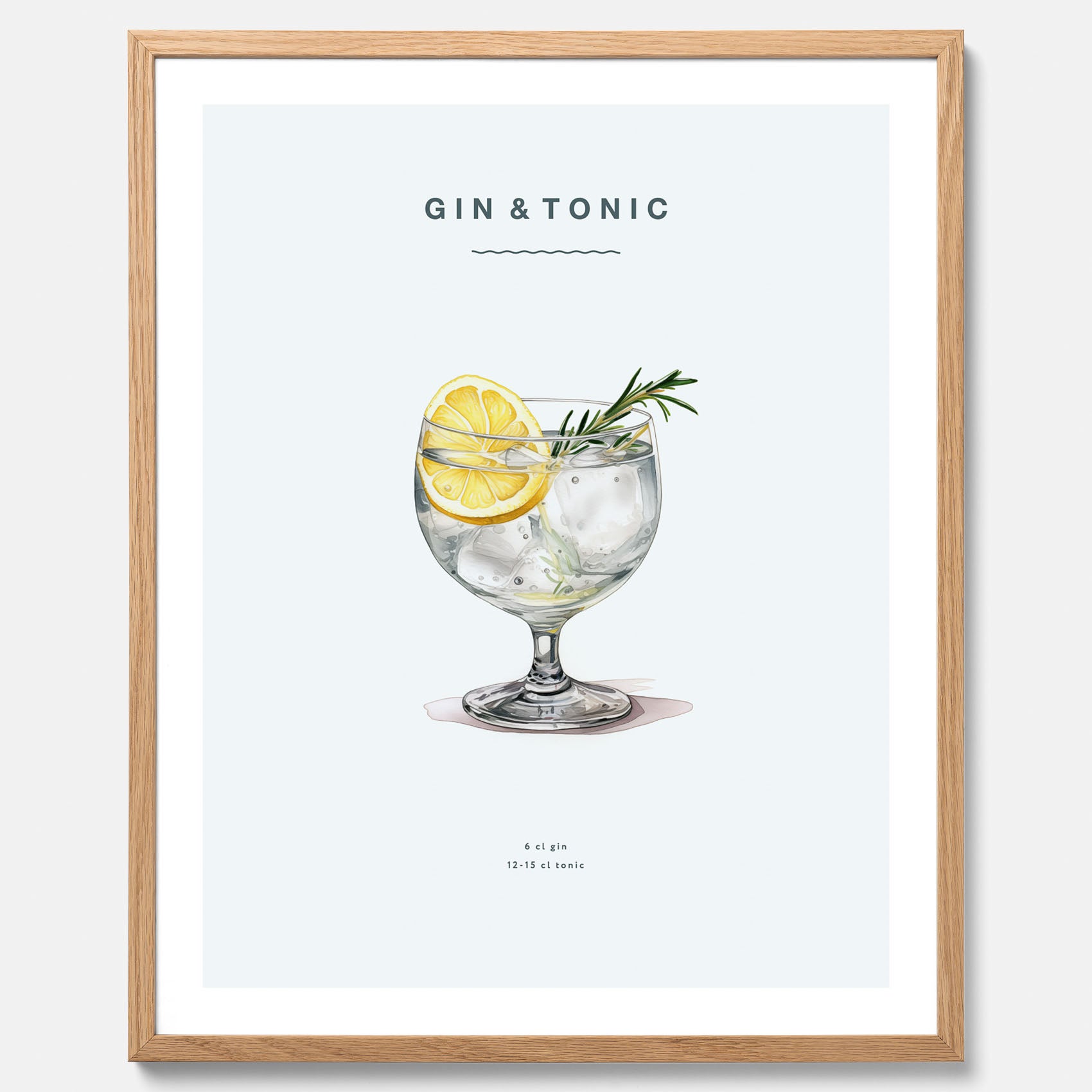 Tavla med en Gin och Tonic drink poster.