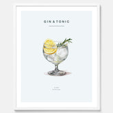Tavla med en Gin och Tonic drink poster.
