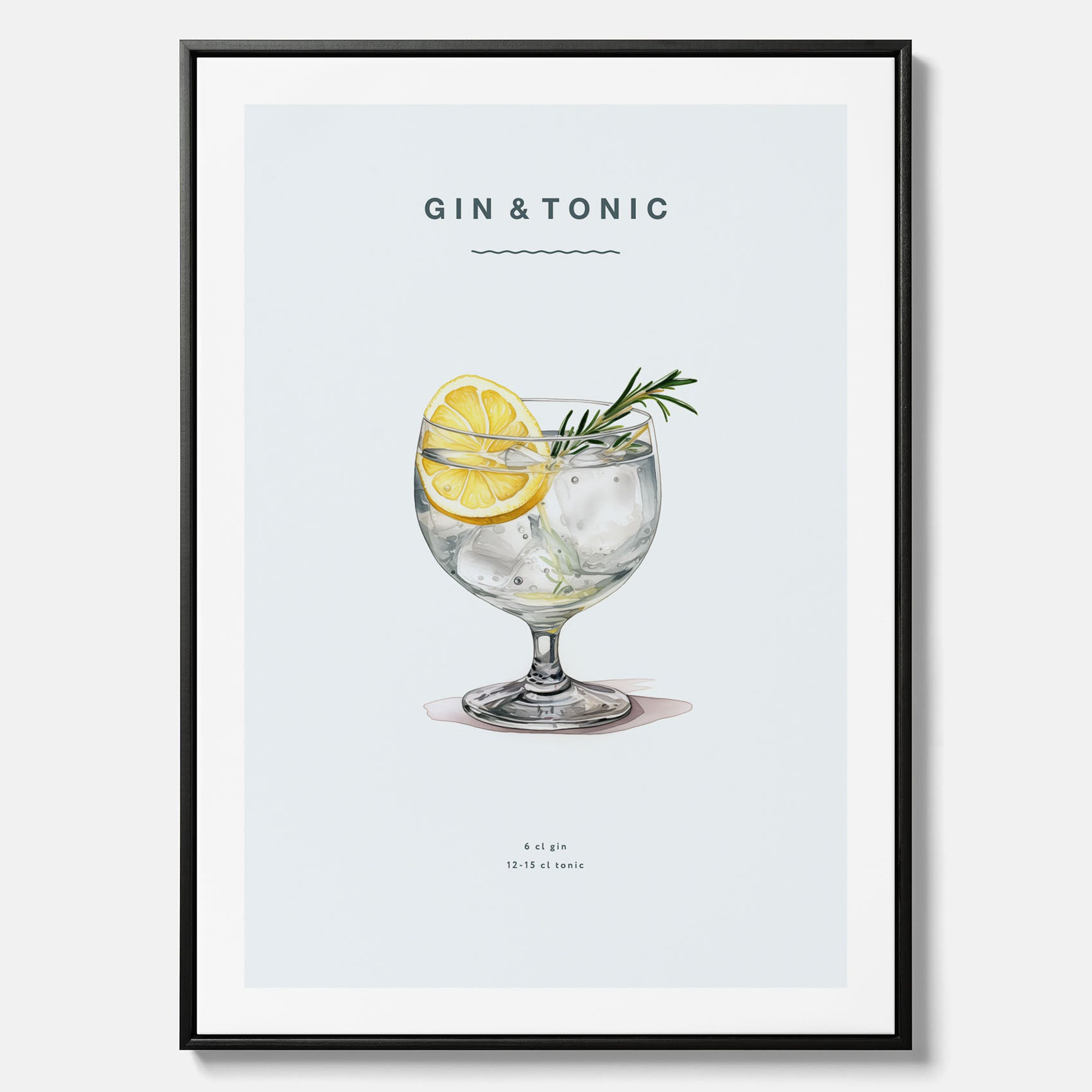 Tavla med en Gin och Tonic drink canvas