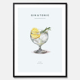 Tavla med en Gin och Tonic drink poster.