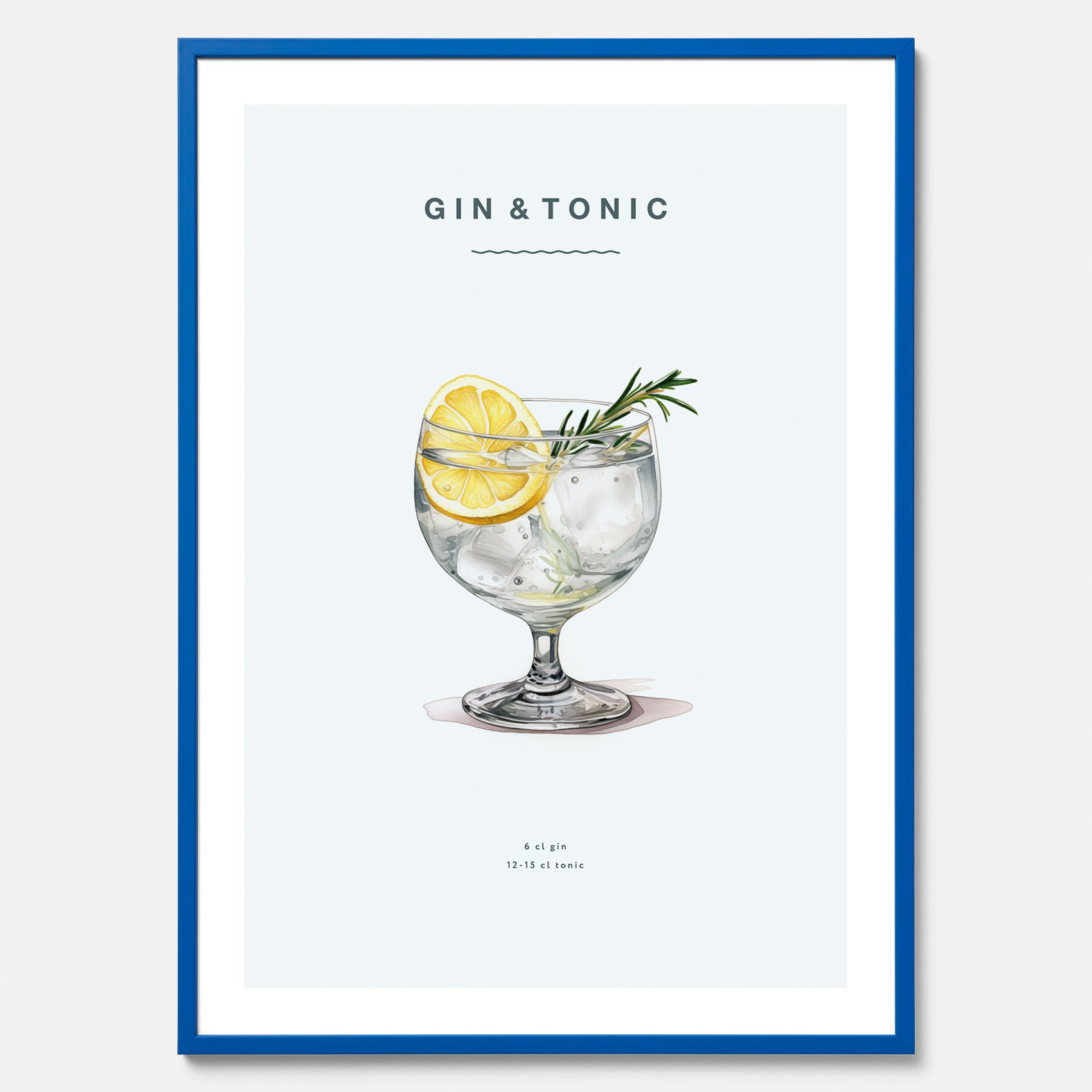 Tavla med en Gin och Tonic drink poster.