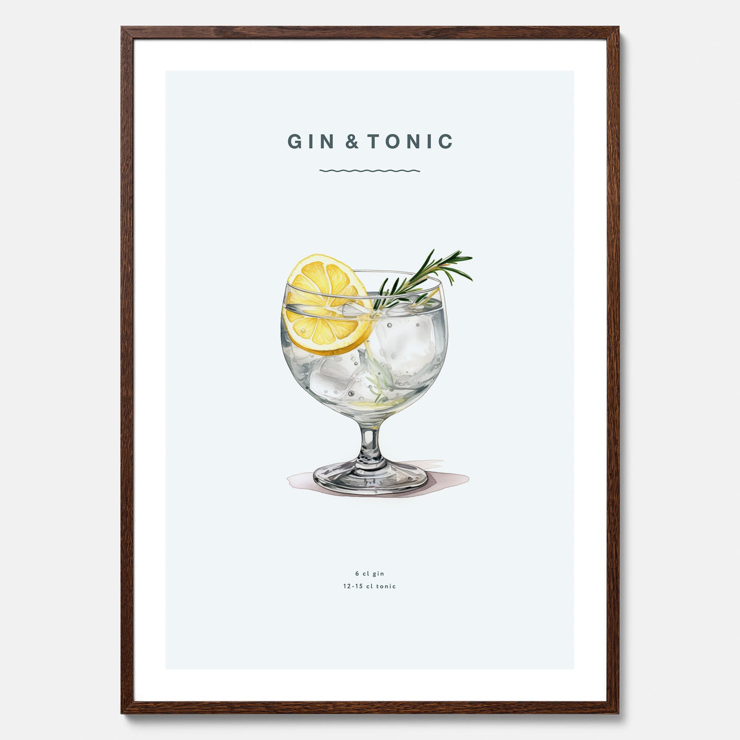 Tavla med en Gin och Tonic drink poster.