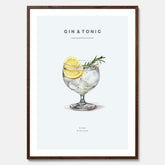 Tavla med en Gin och Tonic drink poster.