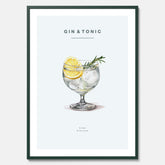 Tavla med en Gin och Tonic drink poster.
