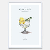 Tavla med en Gin och Tonic drink poster.