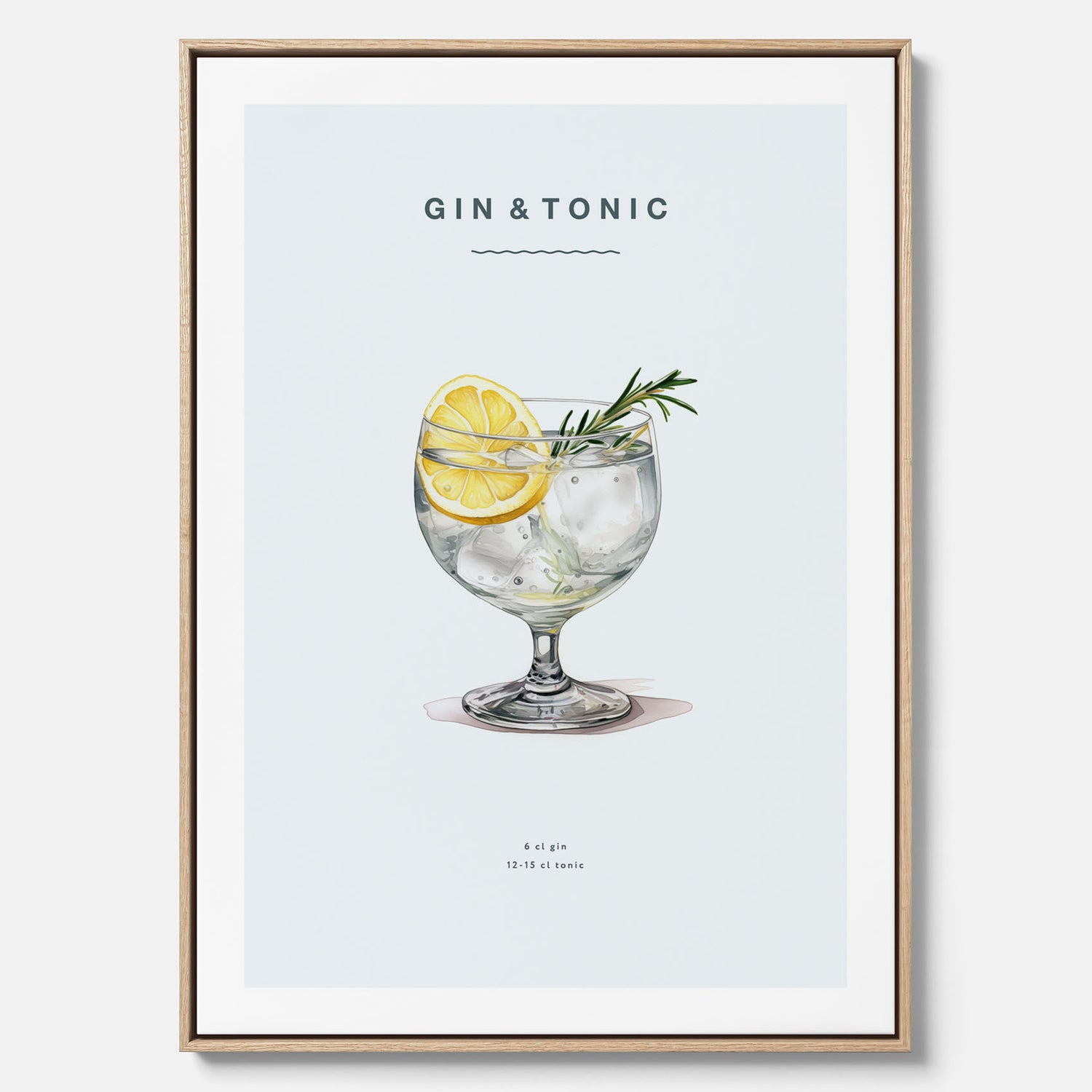 Tavla med en Gin och Tonic drink canvas