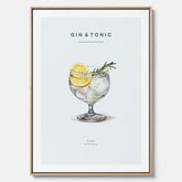 Tavla med en Gin och Tonic drink canvas