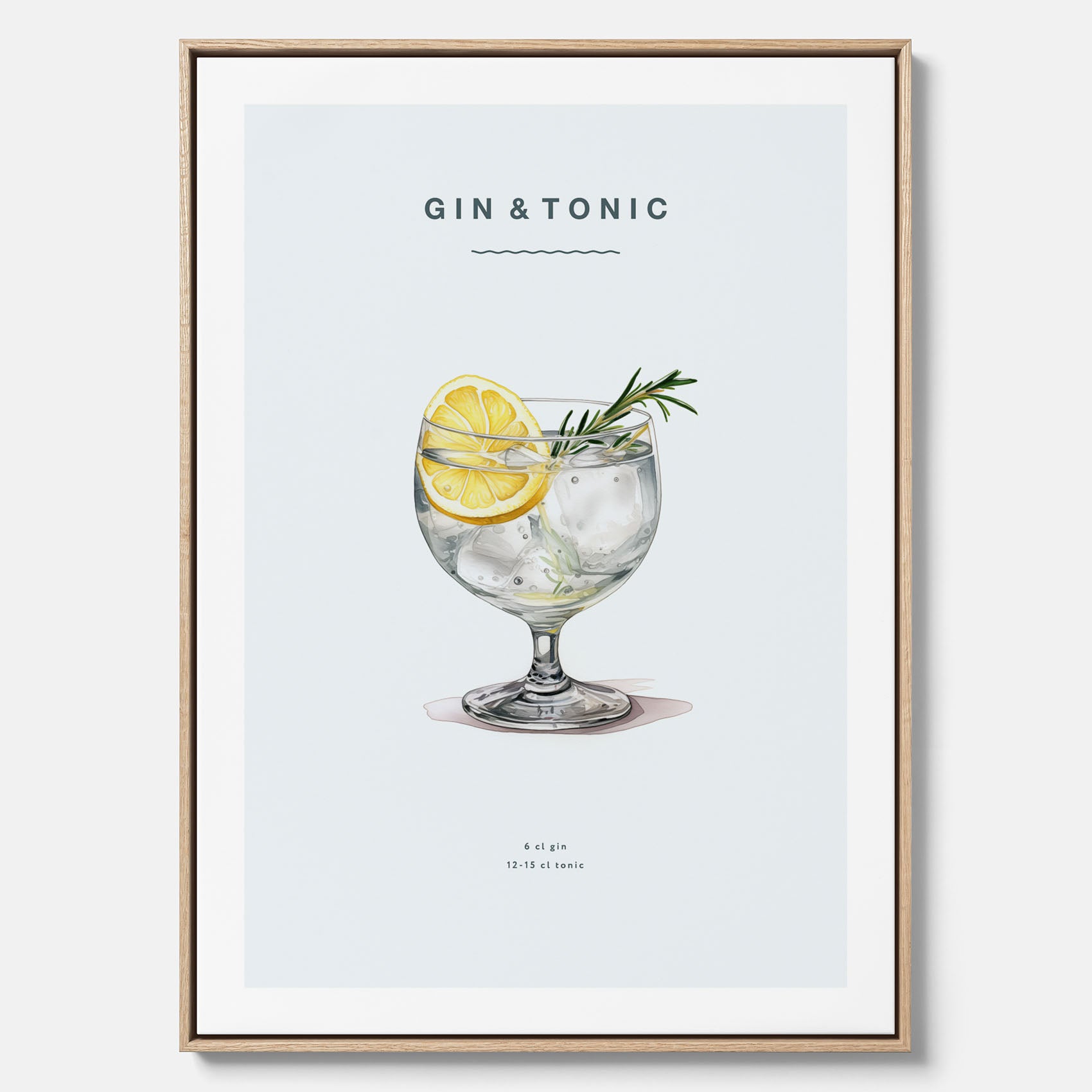 Tavla med en Gin och Tonic drink canvas