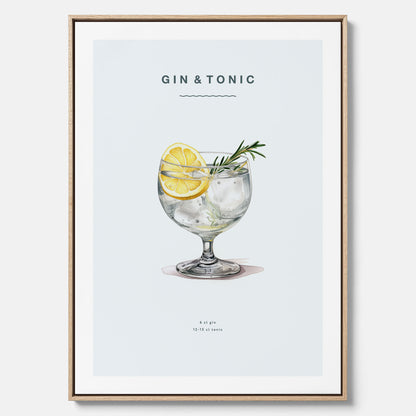 Tavla med en Gin och Tonic drink canvas
