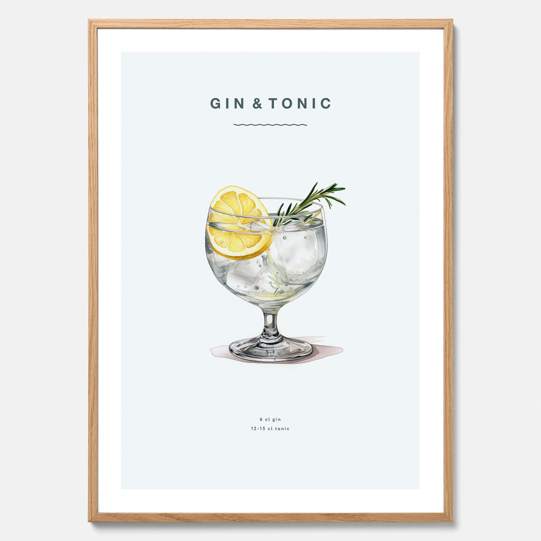 Tavla med en Gin och Tonic drink poster.