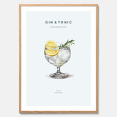 Tavla med en Gin och Tonic drink poster.