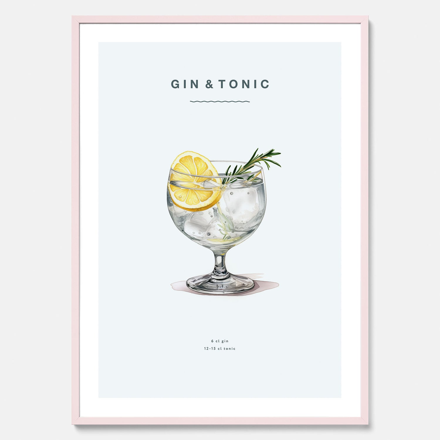 Tavla med en Gin och Tonic drink poster.