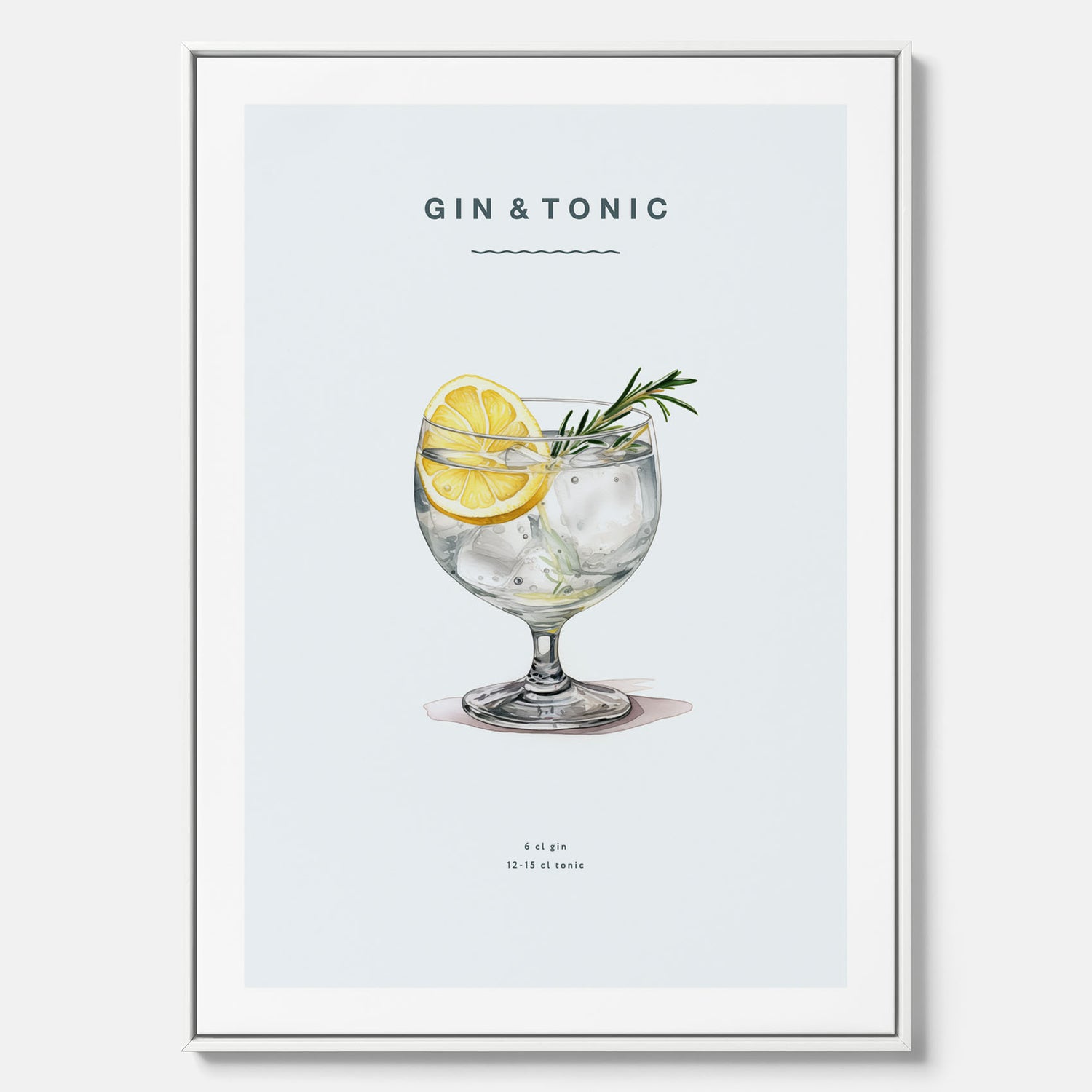 Tavla med en Gin och Tonic drink canvas