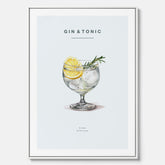 Tavla med en Gin och Tonic drink canvas