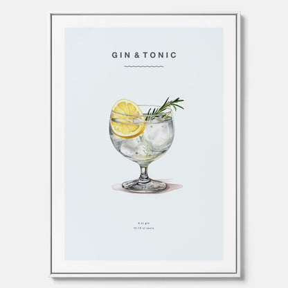 Tavla med en Gin och Tonic drink canvas