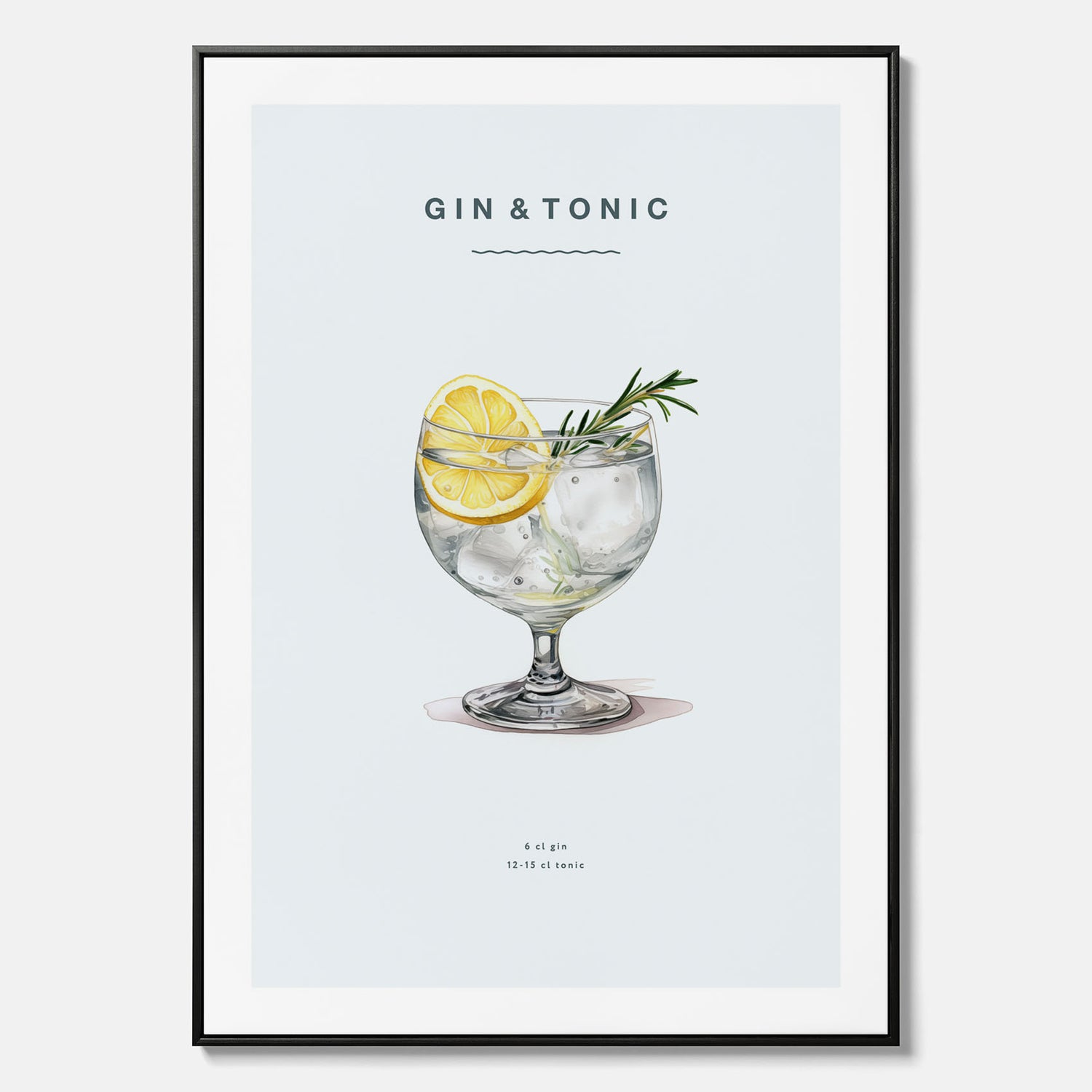 Tavla med en Gin och Tonic drink canvas