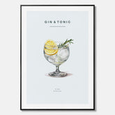 Tavla med en Gin och Tonic drink canvas