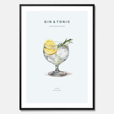 Tavla med en Gin och Tonic drink poster.